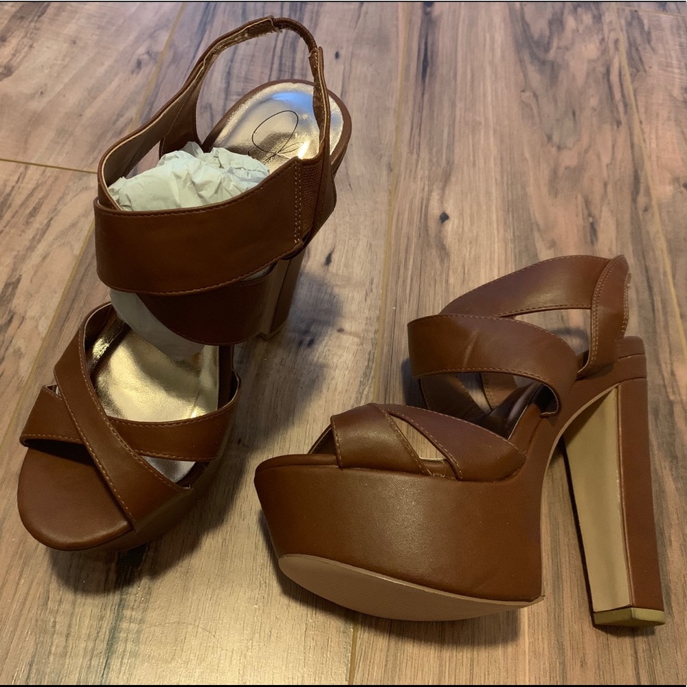 Cognac brown heels